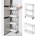 Estante Organizador Baño 4 Niveles Carrito Multifuncional Color Blanco