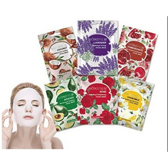  Mond'sub Facial Mask 12 Mascarilla Facial Hidratante Palta Granada Manzanilla