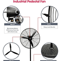 Ventilador Industrial De Pie Turbina Metalico Alta Potencia Cantidad De Aspas 3 Color De La Estructura Negro Color De Las Aspas Negro Diámetro 30   Frecuencia 60 Material De Las Aspas Aluminio