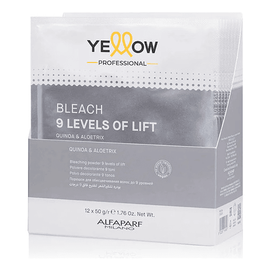 Yellow Bleach 9 Levels Of Lift Polvo Decolorante 50grs