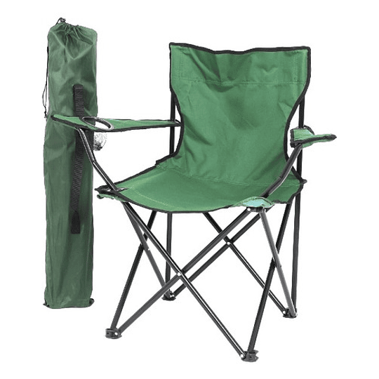 Silla Camping Picnic Playa Caza Pesca Con Porta Vaso Y Brazo