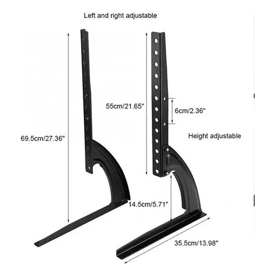 Soporte Base Tv Sobre Mesa Universal De 37 A 75 Tv Móvil Color Negro