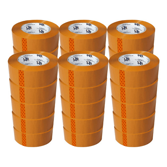 Pack De 6 Cintas Embalajes  Rollos 100 Mts 48mm Amarrilla