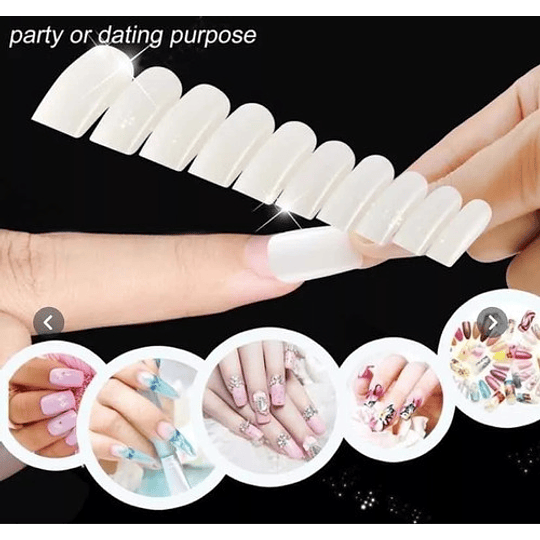 Caja De Tips Para Uñas (500unidades) Color Hueso Colo Piel