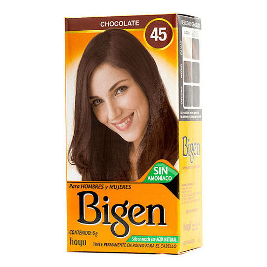  Bigen Tinte Permanente Polvo Tono 45 Chocolate