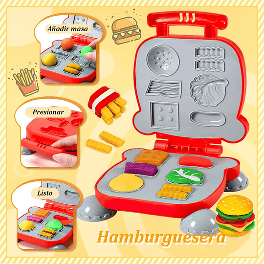 Juego de Plastilina Set Hamburguesa Masa de colores