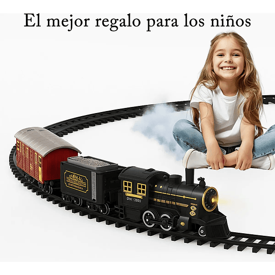 Pista De Tren Auto Juguete Para Niño Efectos De Vapor Y Luz