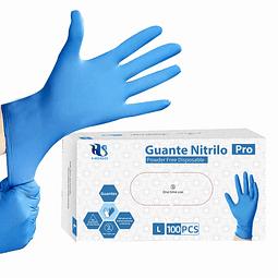  100 Guantes De Nitrilo Azul Dedos Texturizados S M L XL