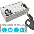  100 Guantes De Nitrilo Negros Dedos Texturizados S M L XL