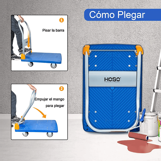Silencioso Carro Plegable Carro Plataforma Resistente 400kg