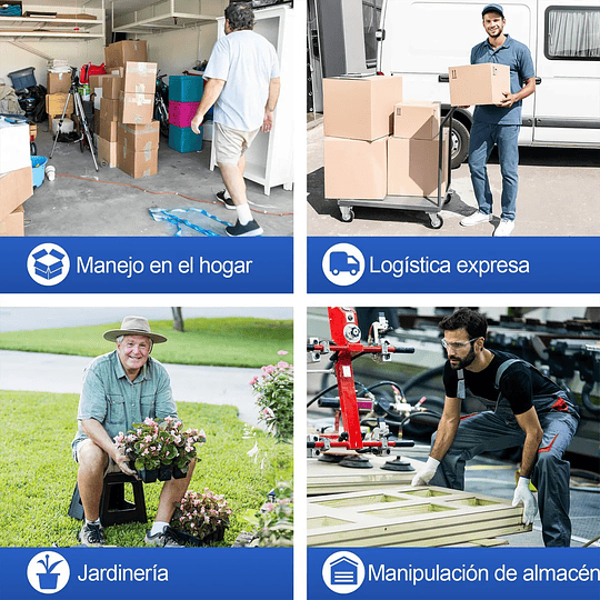 Silencioso Carro Plegable Carro Plataforma Resistente 400kg