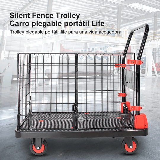 Yegua Carga Con Plataforma Plegable Jaula Extraíble 300kg