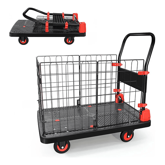 Yegua Carga Con Plataforma Plegable Jaula Extraíble 300kg