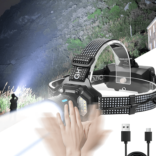 Focos Minero Linterna Cabeza Frontal Led Caza Luz Led Fuerte