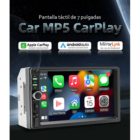 Radio Para Auto Con Pantalla Bluetooth Carplay Mp5 Usb