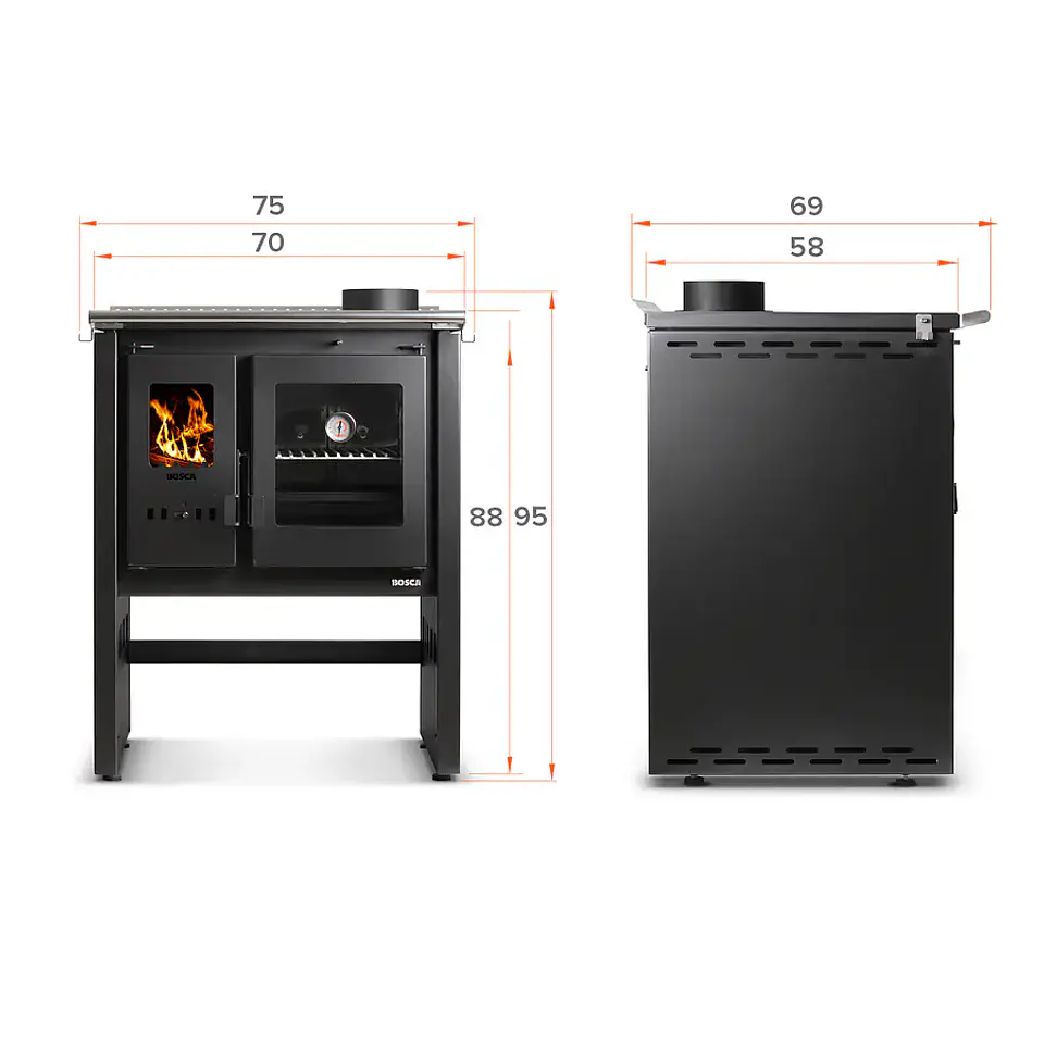 Cocina a Leña Bosca Ares 70 Charcoal 3