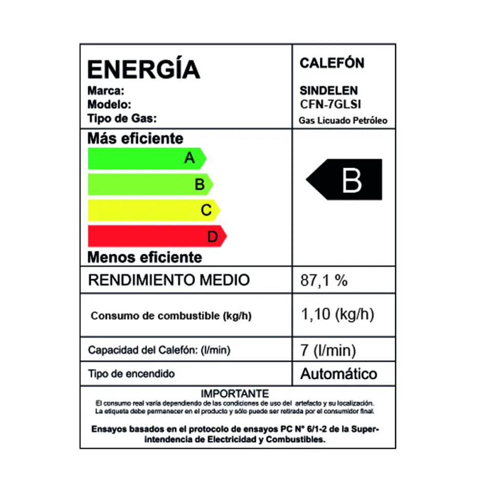 Calefont 7 Litros Gas Licuado • Tiro natural CFN-7GLSI  4