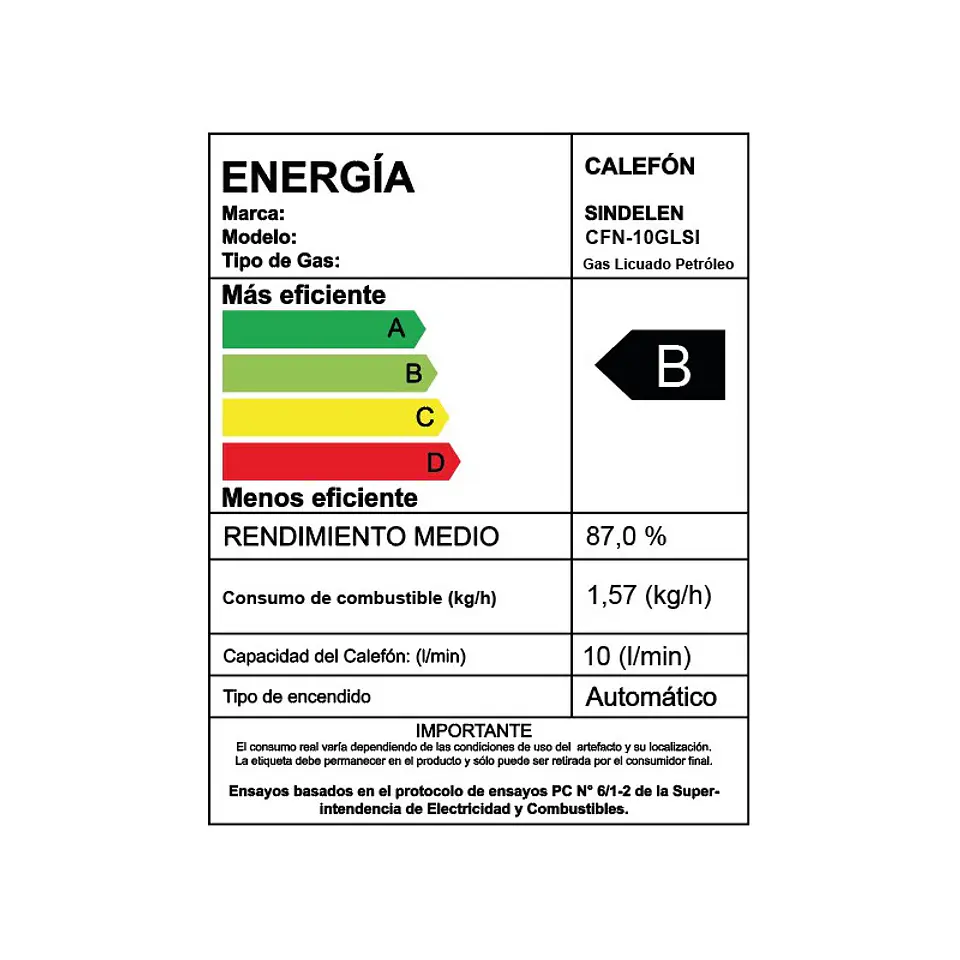 Calefont 10 Litros Gas Licuado • Tiro natural CFN-10GLSI  4