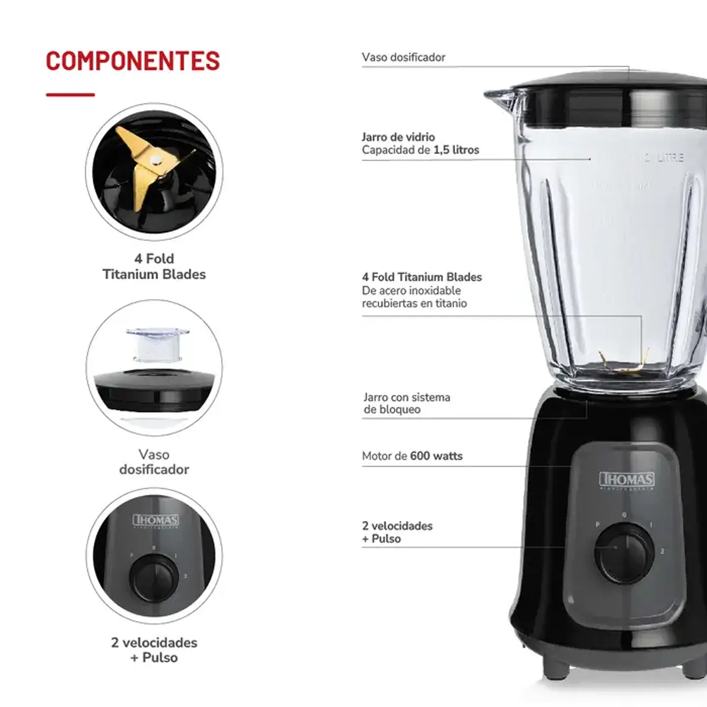 Licuadora 1,5 Lts TH-330V 5