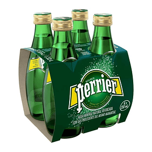 4x Agua Mineral Perrier con Gas 330cc
