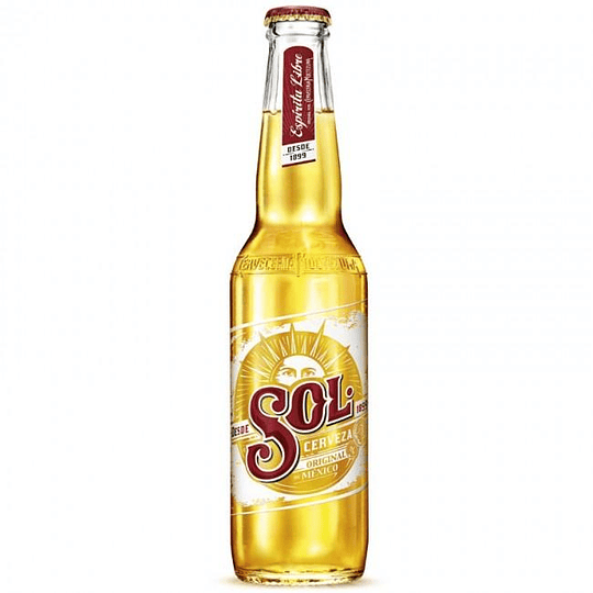 24x Cerveza Sol Lager 4,5° Botella 330cc