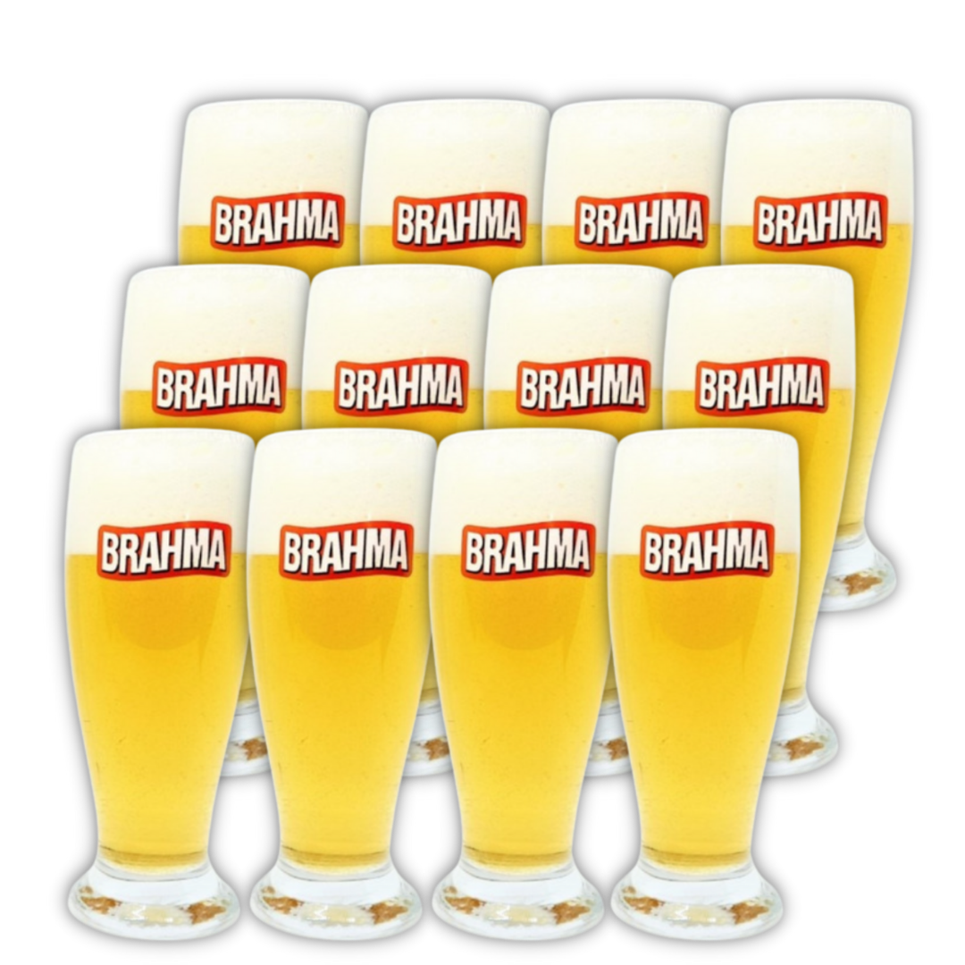 Set 12x Vaso Cervecero Brahma 250cc