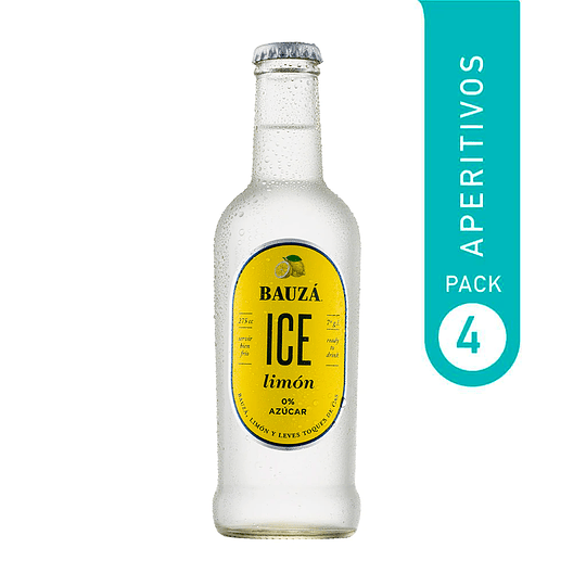 Four Pack Coctel Bauza Ice Limon 7° 275cc