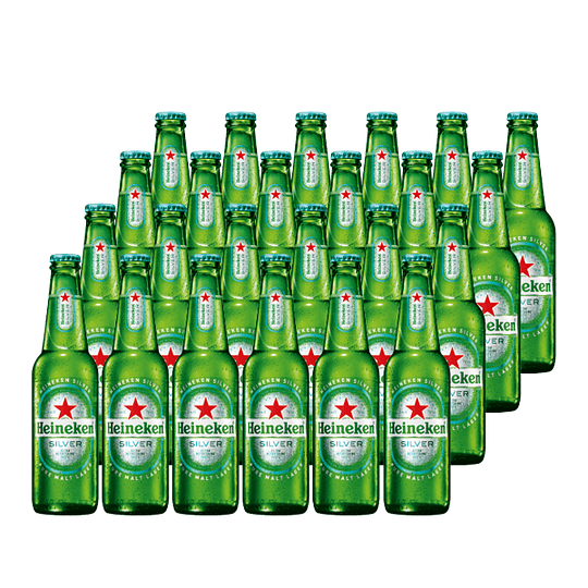 24x Cerveza Heineken Silver 4.6°Botella 330cc