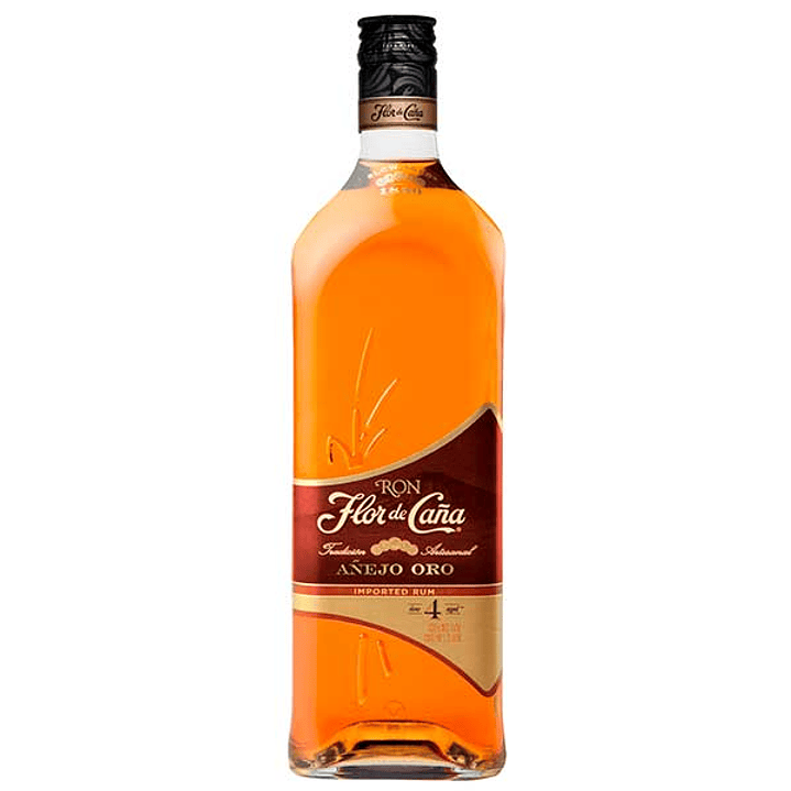 RON FLOR DE CAÑA 4 AÑOS AÑEJO ORO 37,5° 1L 1