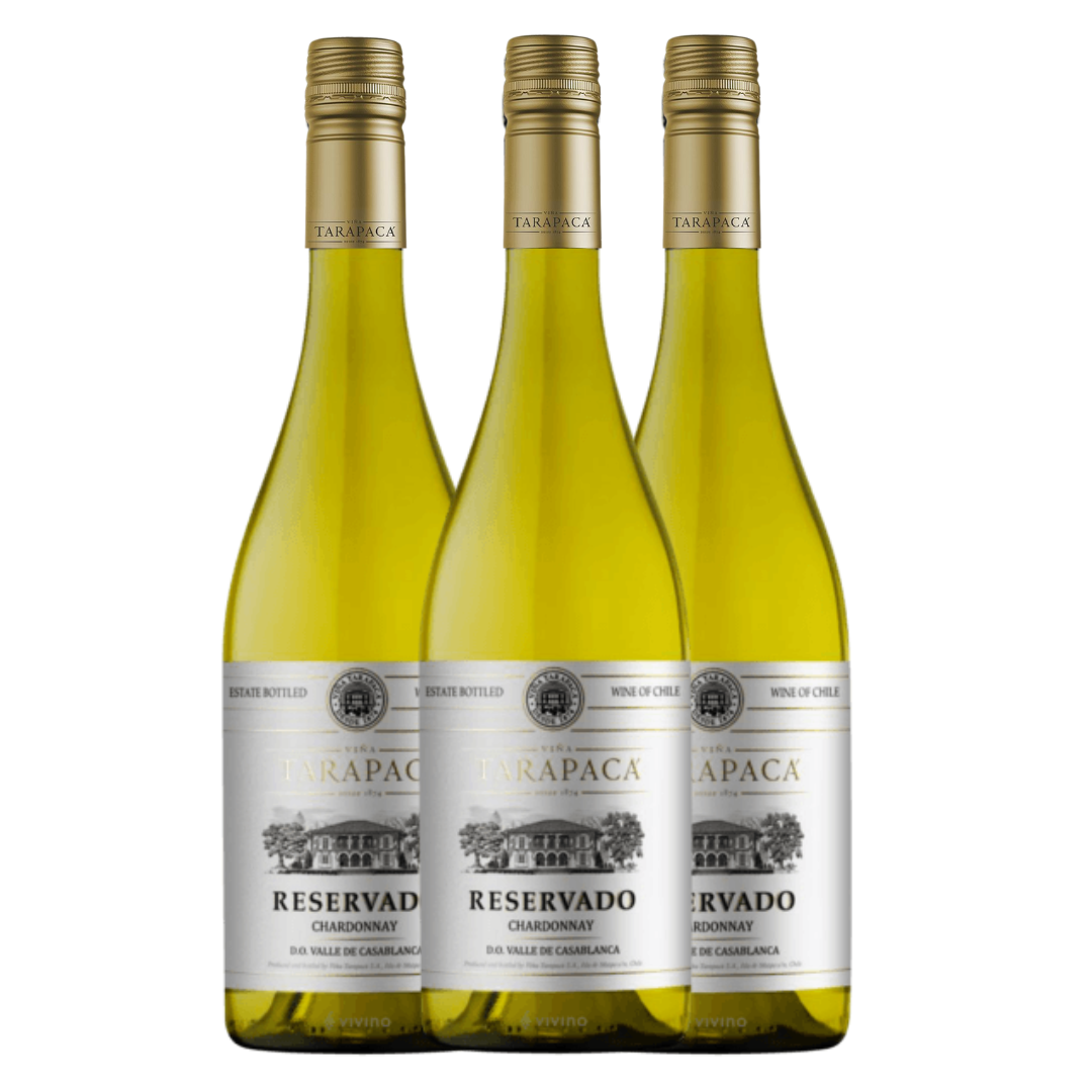 Pack x 3 Vino Tarapaca Reservado 13° Chardonnay Botella 750cc