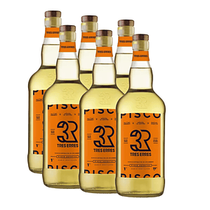 Pack x6 Pisco Tres Erres 35° 1L ($5.550 C/U)