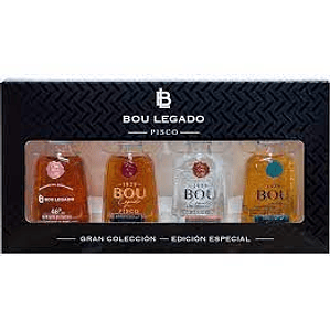 Pack 4 x Miniaturas Pisco Bou Legado 50cc