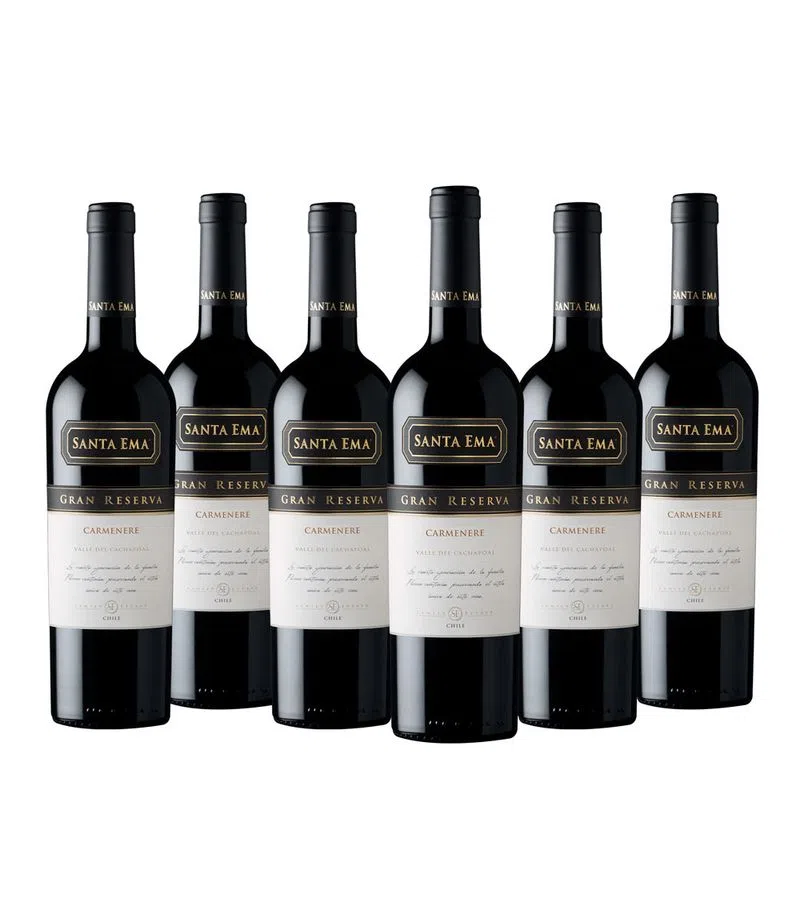 Caja 6x Vino Santa Ema Gran Reserva Variedades 750cc ($6.990 c/u)
