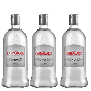 Pack 3x Pisco Campanario 40° Transparente 1 Litro ($4.850 c/u)