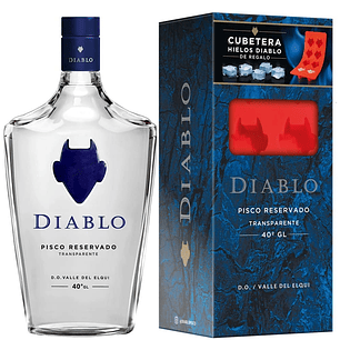 Pack Pisco Diablo Transparente 40° 700cc + Cubetera 