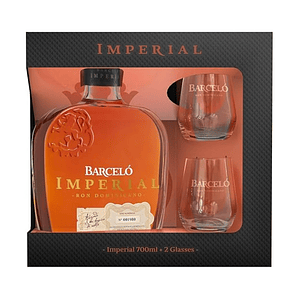 Pack Ron Barcelo Imperial 700cc + 2 vasos