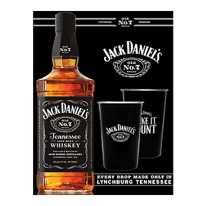 PACK JACK DANIELS N7 750cc + 2 VASOS METALICOS