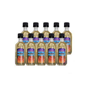 Pack 10x Tequila Sombrero Negro Dorado 40° Miniatura 50cc