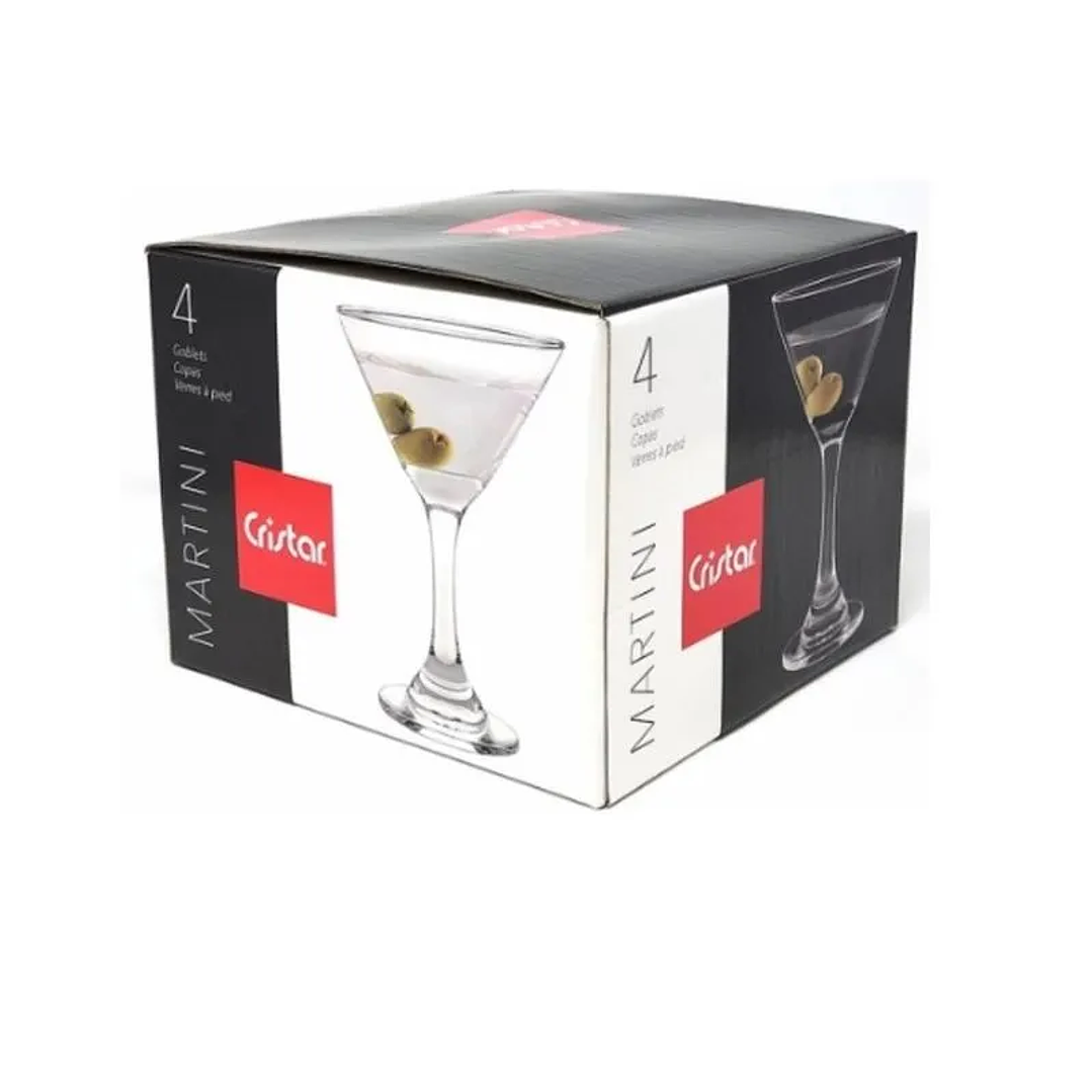 Set 4x Copa Martini Cristar 274cc 1