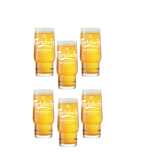 Set 6 Vasos Tumbler Carlsberg 300cc