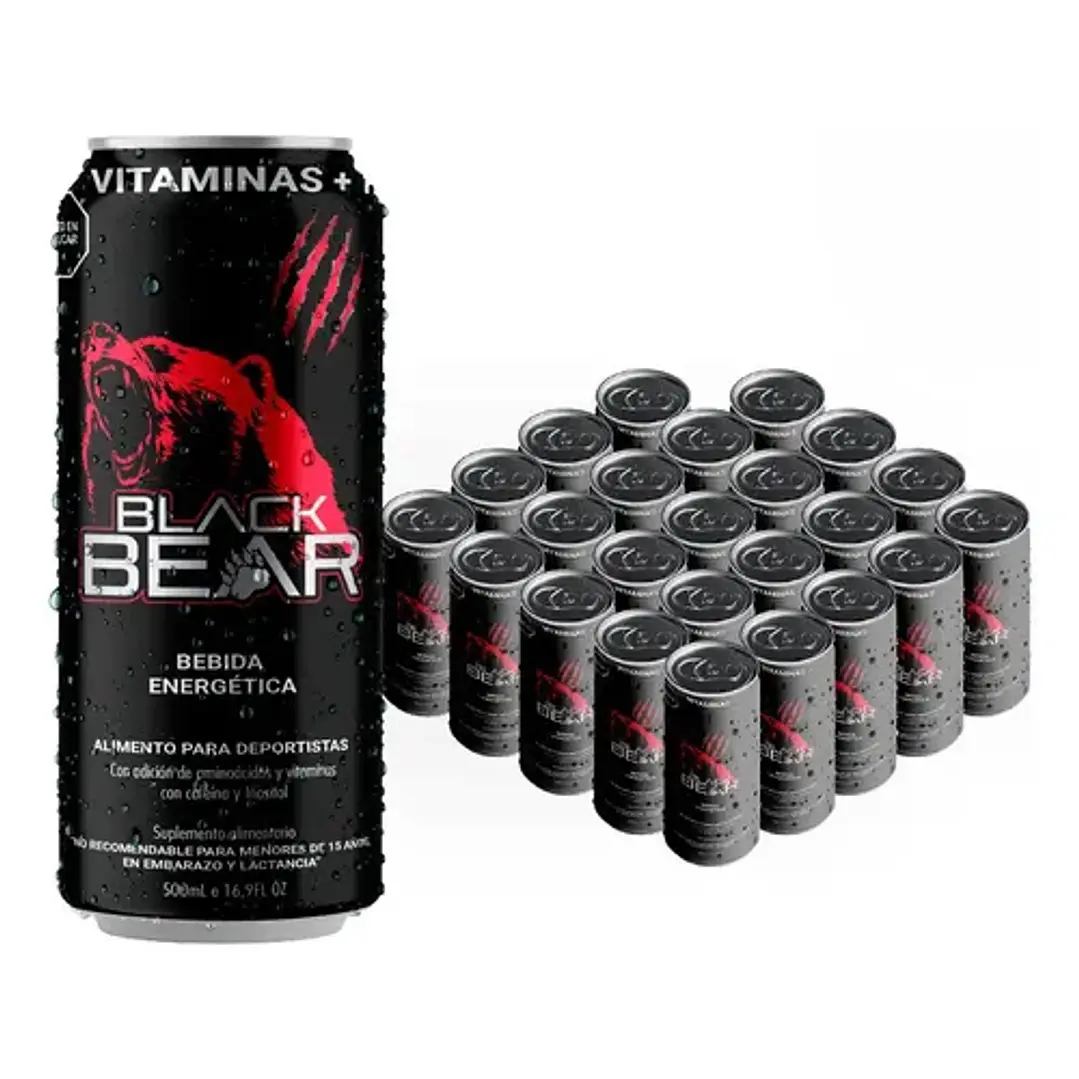 Pack x24 Energética Black Bear Lata 500cc. ( $850 c/u) 1