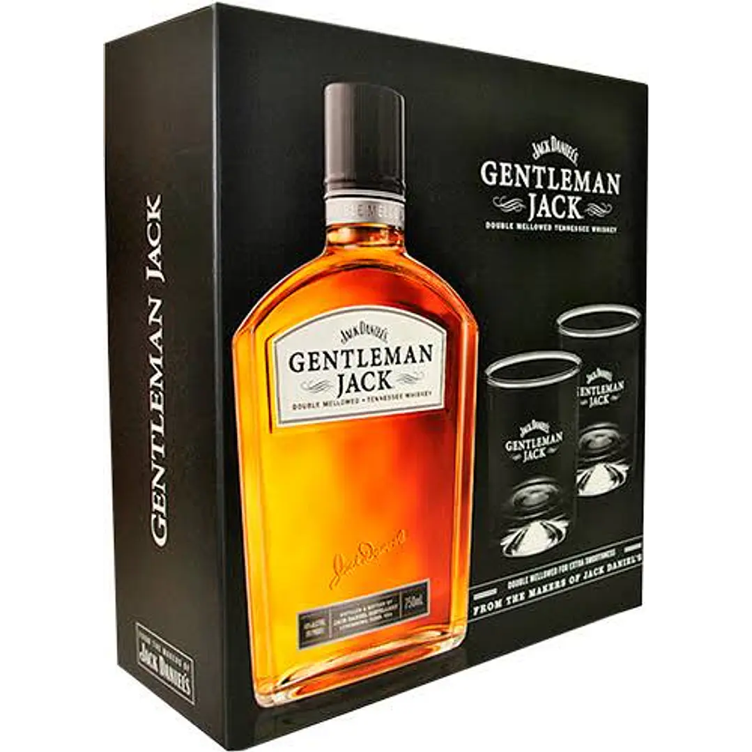Pack Whisky Gentleman Jack 750cc + 2 Vasos Exclusivos 1