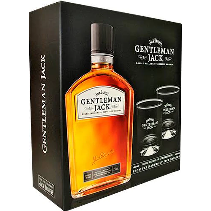 Pack Whisky Gentleman Jack 750cc + 2 Vasos Exclusivos 1
