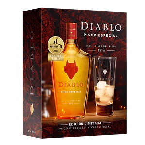 PACK PISCO DIABLO 35° 700cc  + VASO 