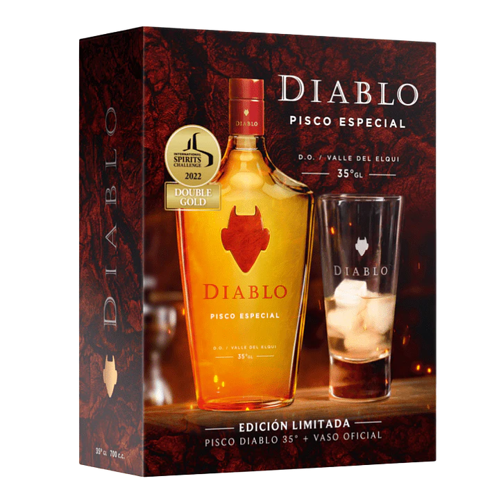 PACK PISCO DIABLO 35° 700cc  + VASO  1
