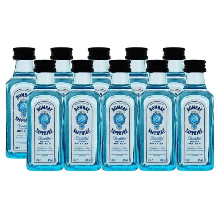 Pack x10 Gin Bombay 47° Miniatura 50cc 1