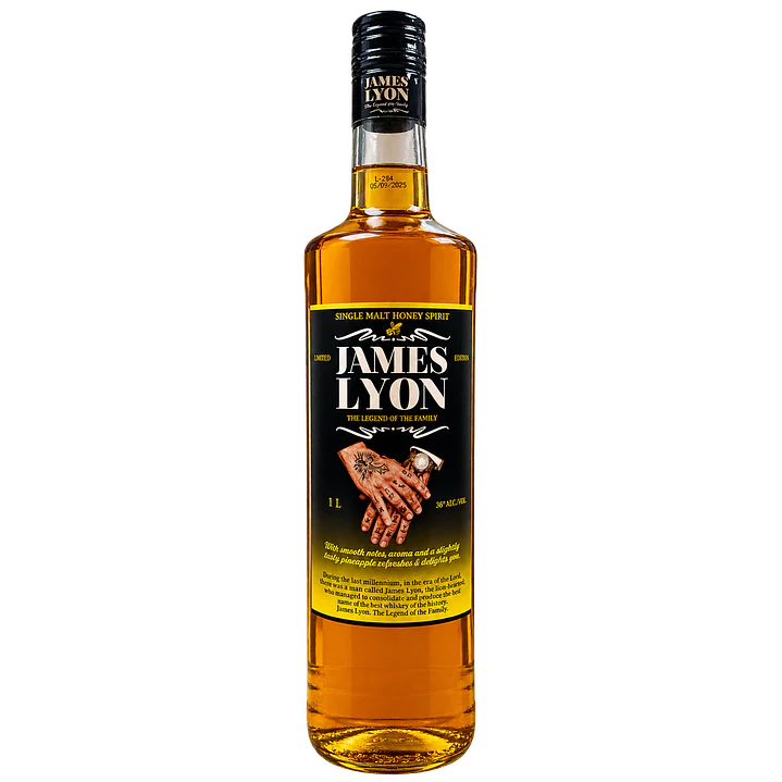 Whiskey James Lyon Honey 36º 1L 1