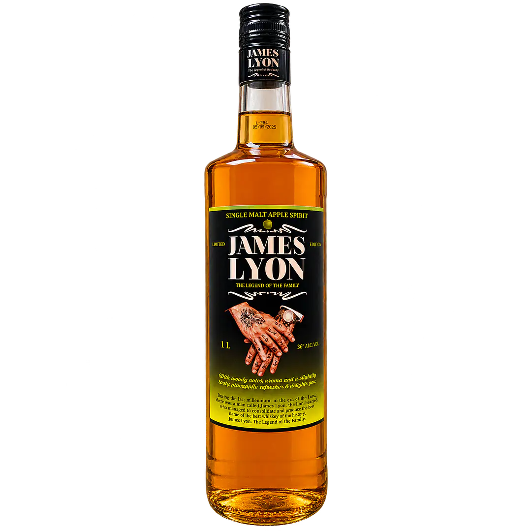 Whiskey James Lyon Apple 36º 1L. 1