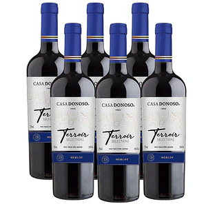 Pack x6 Vino Casa Donoso Terroir Reserva Merlot 13º 750cc ($3.650c/u)