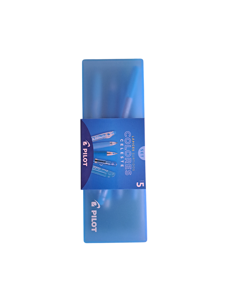Set 5 Lápices Surtidos Color Celeste Pilot 1